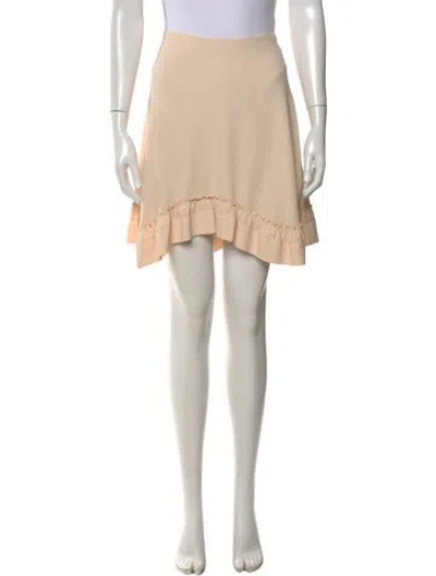 Pre-owned Chloé Ruffle Embellishment Mini Skirt In Neutral
