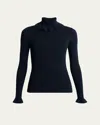 Chloé Ruffle Frill Rib Knit Sweater