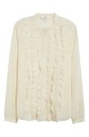 Chloé Silk Shirt With Delicate Lace Panel In Pristine White