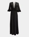Chloé Maxikleid Mit V-ausschnitt In Black