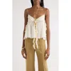 Chloé Ruffled Tie-front Silk-chiffon Top In Dusty White