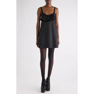 Chloé Ruffle Slipdress In Black