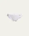 Chloé Ruffle-trim Eyelet Bikini Bottoms In White