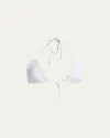 Chloé Ruffle-trim Eyelet Bikini Top In White