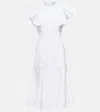 Chloé Ruffle-trimed Cotton Midi Dress In White