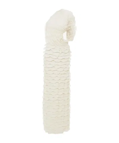 CHLOÉ RUFFLED ASYMMETRIC MAXI DRESS