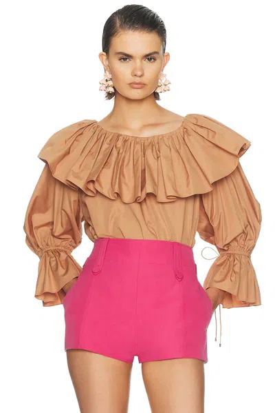 Chloé Ruffled Blouse In Brown