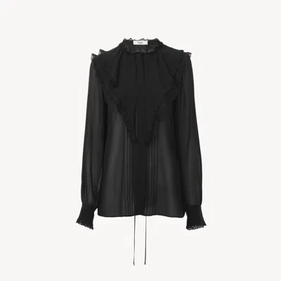 Chloé Long-sleeved Shirt In Black