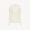 Chloé Ruffled Blouse In Silk Georgette In White