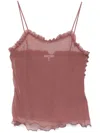 Chloé Lingerie Tulle Ruffle-trim Silk Camisole In Neutrals