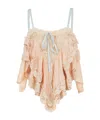 Chloé Silk Ruffled Tank Top In Pink
