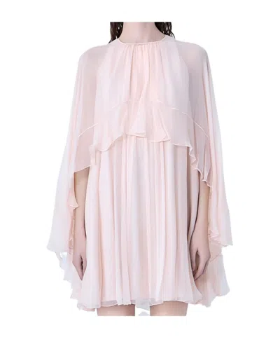 Chloé Ruffled Cape Mini Dress In Pink