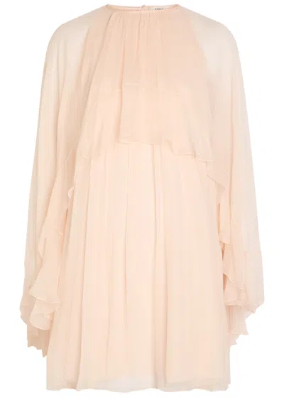 Chloé Chloe Ruffled Cape-effect Silk Mini Dress In Multi