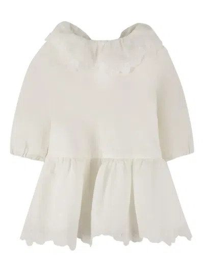 Chloé Babies' Ruffled-collar Dress In Neutral