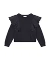 Chloé Ruffled Cotton Sweatshirt In Black