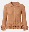 Chloé Cardigan Ajusté À Volants En Crochet Femme Rose Taille L 100% Coton, Pinctada Maxima, Farmed, Coo It In Orange