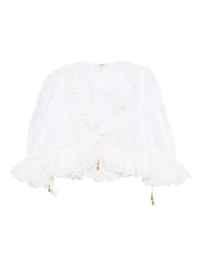 CHLOÉ CROPPED-OBERTEIL MIT RÜSCHEN