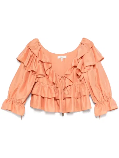 CHLOÉ RUFFLED CROPPED TOP
