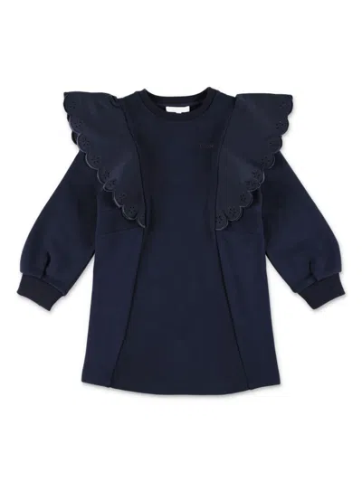 CHLOÉ RUFFLED DETAILING SWEATSHIRT-DRESS