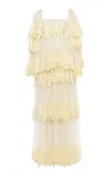 Chloé Ruffled Embroidered Lace Gown In Ivory