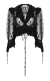 Chloé Ruffled Embroidered Lace Top In Black