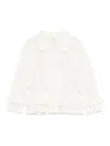 Chloé Ruffled Crocheted Cotton Cardigan In White