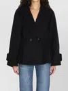 Chloé Double Breasted Wool Peplum Jacket In Black