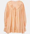 Chloé Ruffled Jacquard Minidress In Neutral