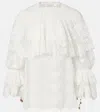 Chloé Ruffled Lace Top In White