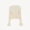 Chloé Latte-colored Crochet Cardigan In Cotton Blend In Neutral