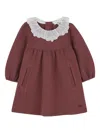 Chloé Ruffled Long-sleeve Dress In Brown