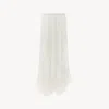 Chloé Ruffled Midi Skirt In Floral Lace Jacquard White Size 6 100% Polyamide