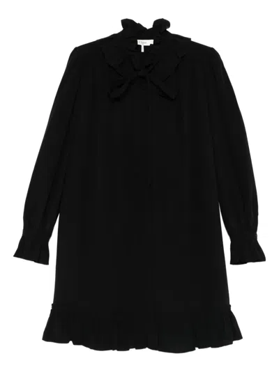 Chloé Ruffled Mini Dress In Black