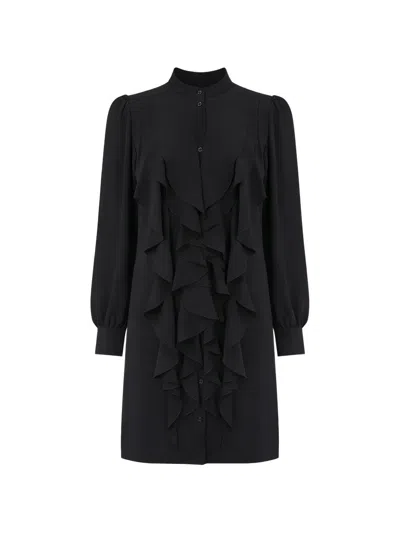 Chloé Ruffled Mini Dress In Black
