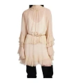 Chloé Silk Mousseline Mini Dress With Ruffle Details In Nude