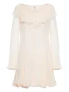 Chloé Flared Mini Dress With Ruffles In Pink