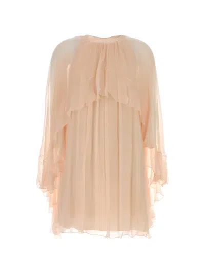 Chloé Ruffled Mini Dress In Pink