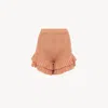 Chloé Mini-short À Volants En Crochet In Brown