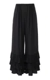 Chloé Ruffled Silk Crepe De Chine Wide-leg Pants