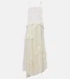 Chloé Ruffled Sheer Lace Maxi Dress In White