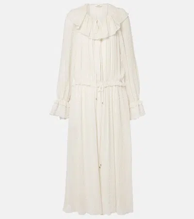 CHLOÉ CHLOÉ RUFFLED SILK-BLEND CRÊPE MAXI DRESS