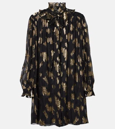 CHLOÉ RUFFLED SILK-BLEND MINIDRESS