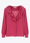 Chloé Ruffled Silk Blouse In Red