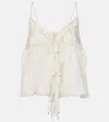 Chloé Ruffled Tie-front Silk-chiffon Top In Weiss