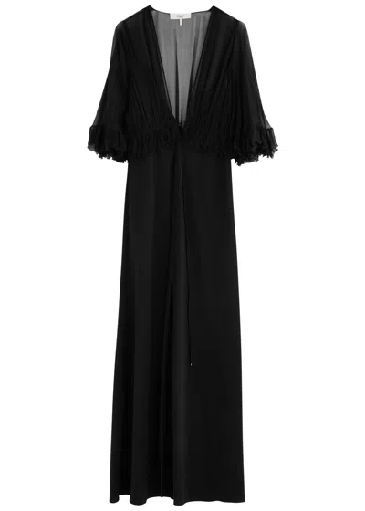 CHLOÉ CHLOE RUFFLED SILK-CHIFFON AND CREPE MAXI DRESS