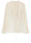 Chloé Lace-trimmed Ruffled Silk Blouse In White