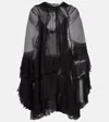 Chloé Ruffled Silk Chiffon Minidress In Schwarz