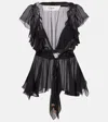 Chloé Ruffled Silk Chiffon Top In Black