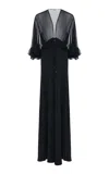 Chloé Ruffled Silk Crepe Maxi Dress In Black