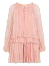 Chloé Tiered Organic Silk Mousseline Mini Dress In Pink
